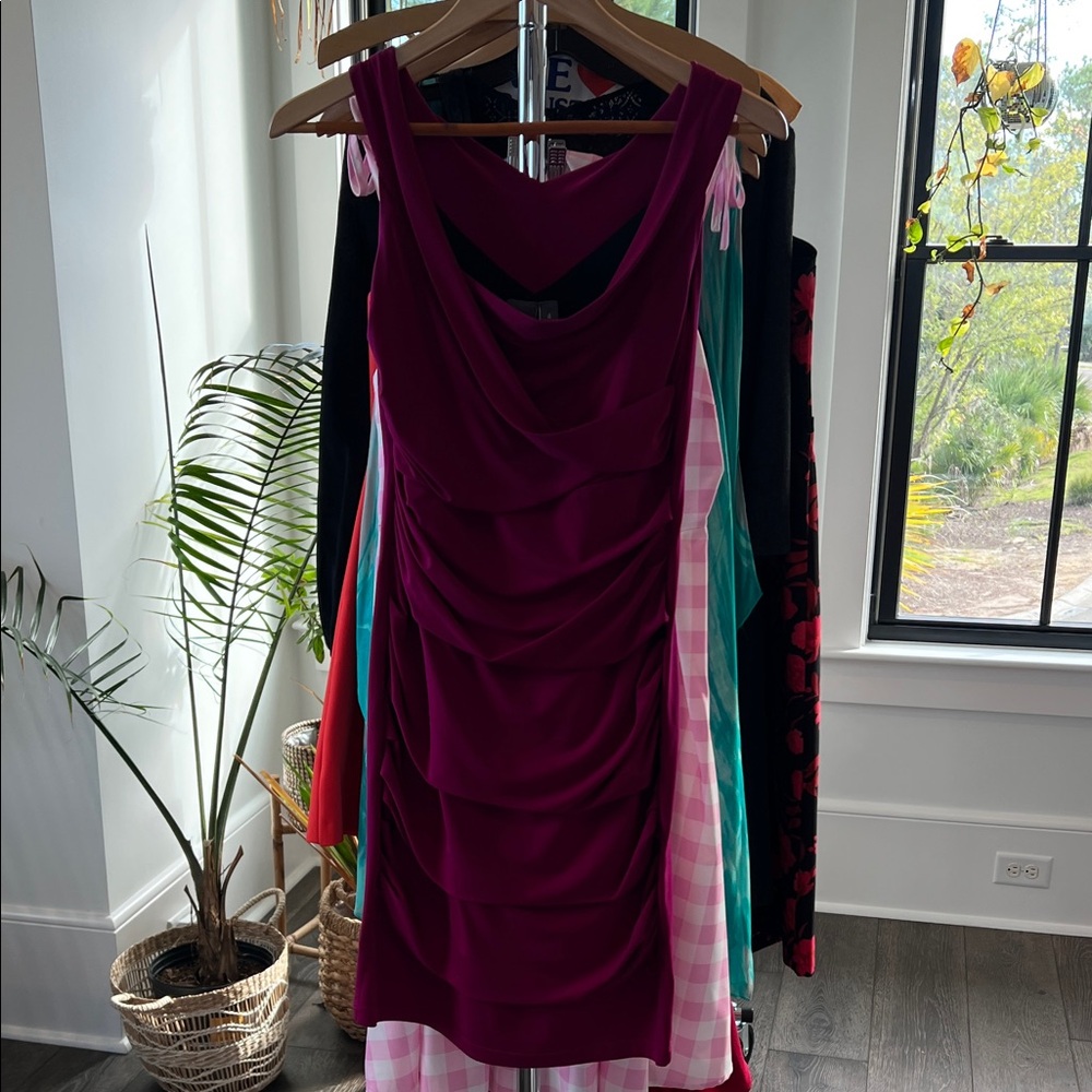 Muse Deep Purple Sleeveless Midi Dress